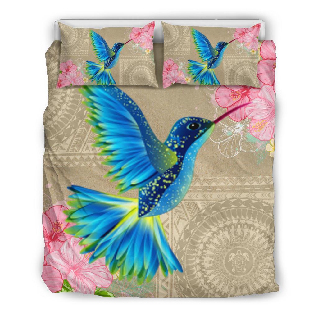 Hawaiian Bedding Set - Hawaii Humming Bird Hibiscus Polynesian Bedding Set - Wonder Print Shop