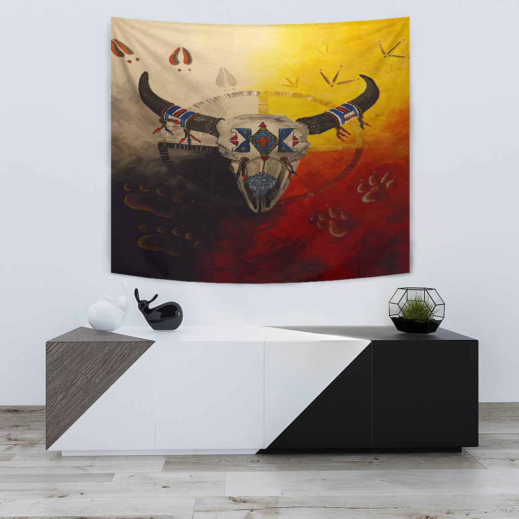 Bison Medicine Wheels Native American Tapestry LT10 - Wonder Print Shop