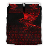 Viking Bedding Set The Raven Of Odin Rune, Red RLT12 - Wonder Print Shop