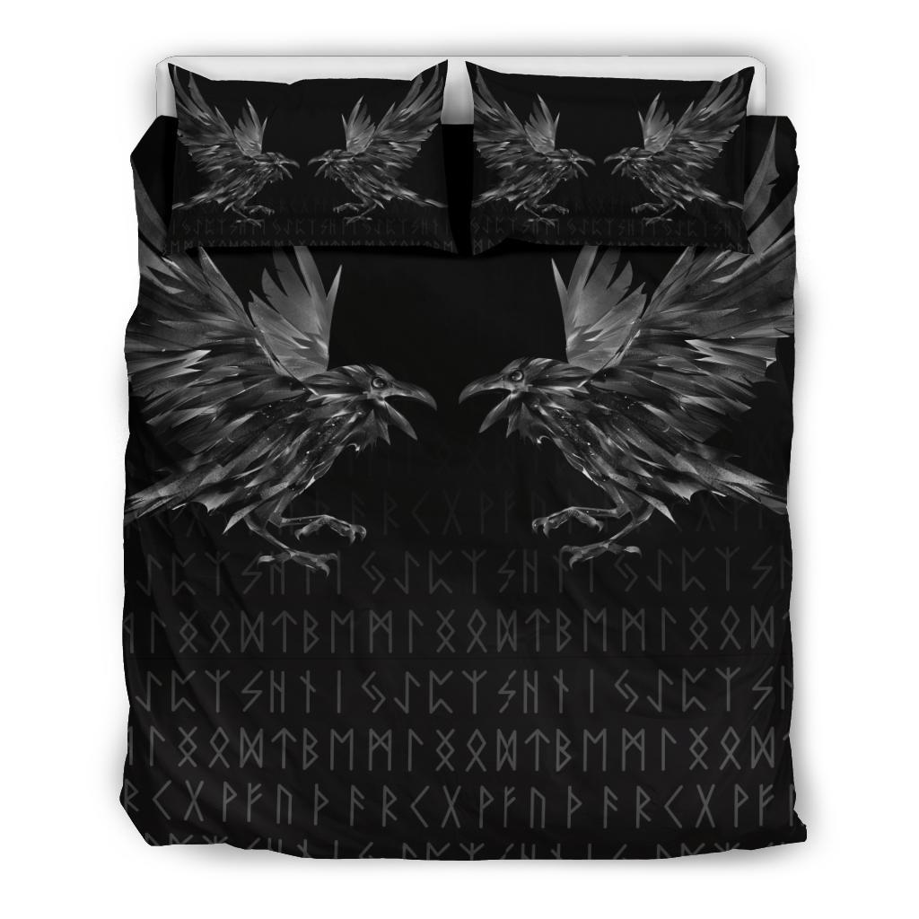 Viking Bedding Set Odin Huginn and Muninn Rune RLT12 - Wonder Print Shop