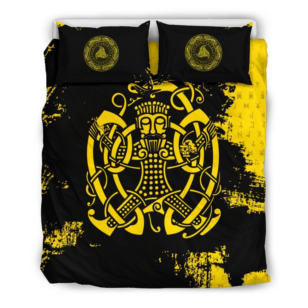 Viking Bedding Set, Loki Bound Triskele Rune Gold RLT12 - Wonder Print Shop