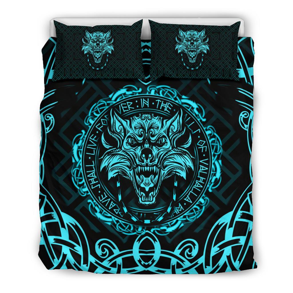 Viking Bedding Set Fenrir Viking Cyan 3D RLT12 - Wonder Print Shop