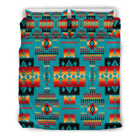 Blue Native Tribes Pattern Native American Bedding Set LT10 - Wonder Print Shop