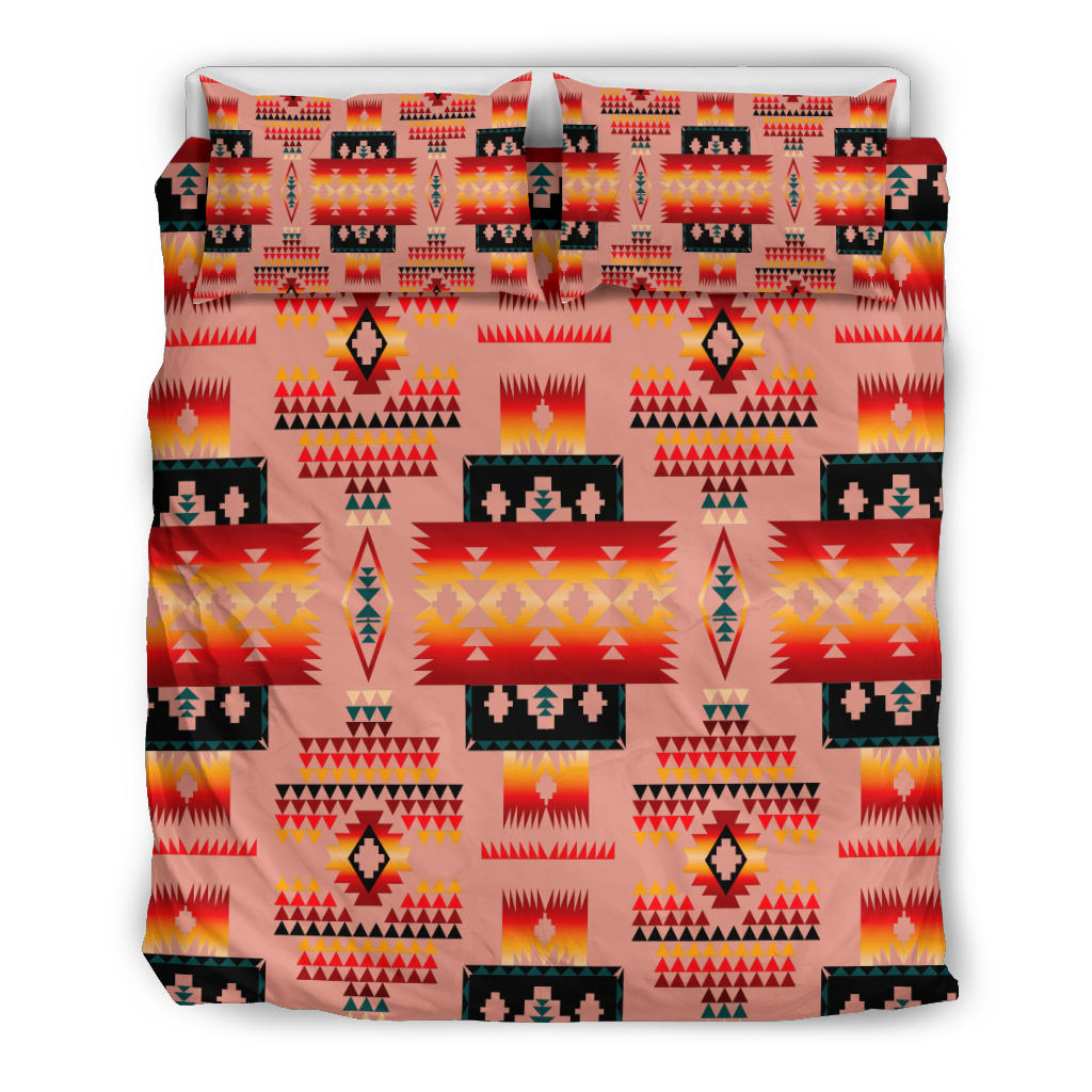 Tan Tribe Pattern Native American Bedding Set LT10 - Wonder Print Shop