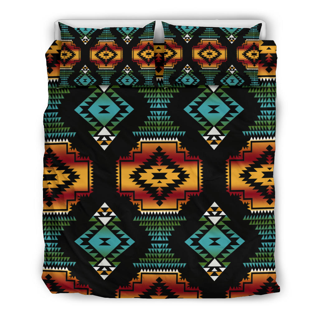 Native American Patterns Black Red Bedding Set LT10 - Wonder Print Shop