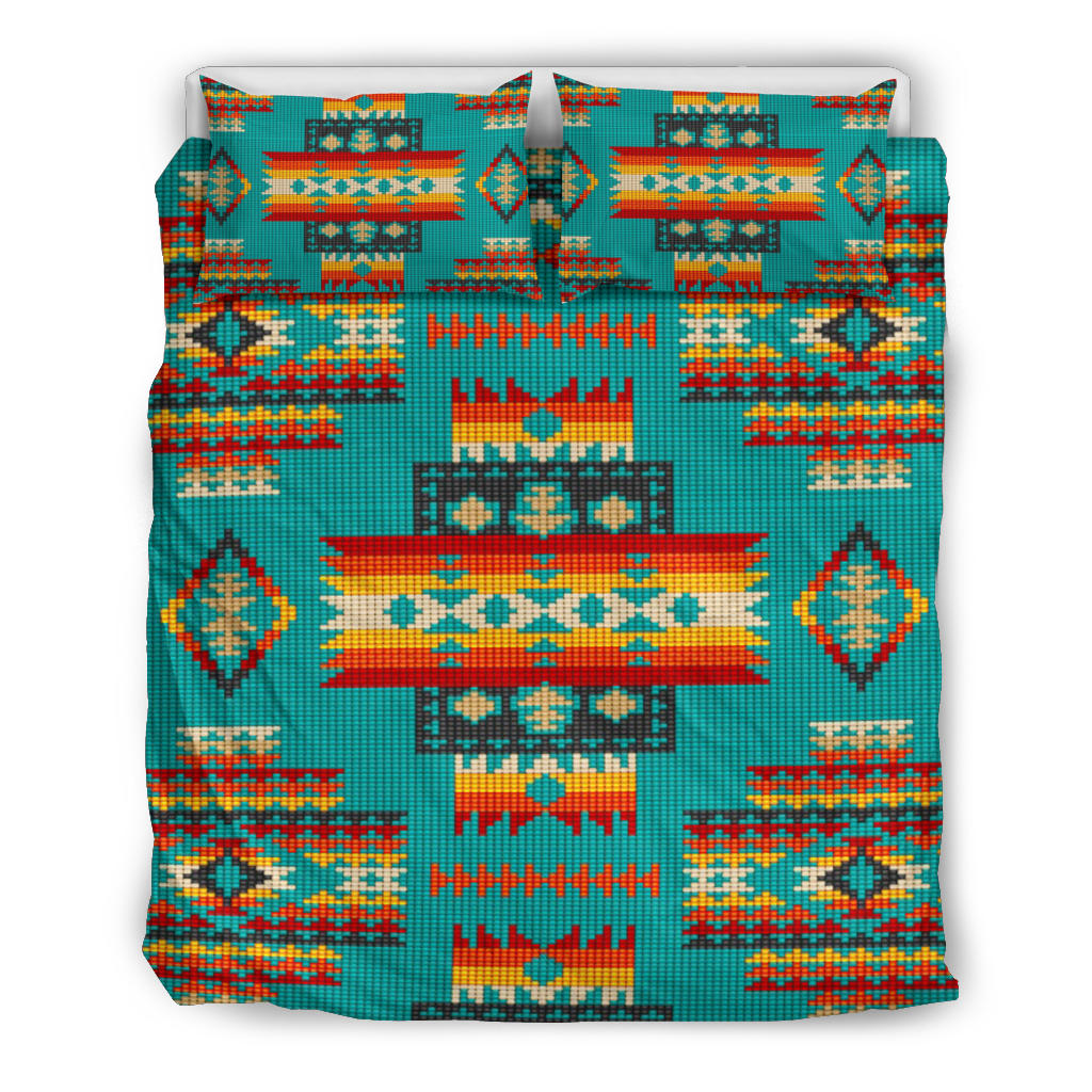Blue Pattern Native American Bedding Set LT10 - Wonder Print Shop