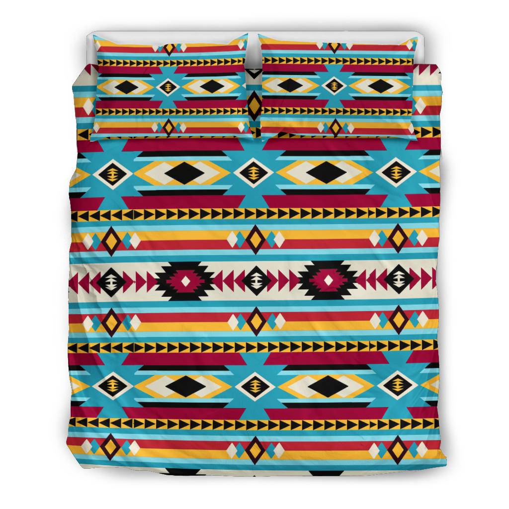 Blue and Red Pattern Native American Bedding Set LT10 - Wonder Print Shop
