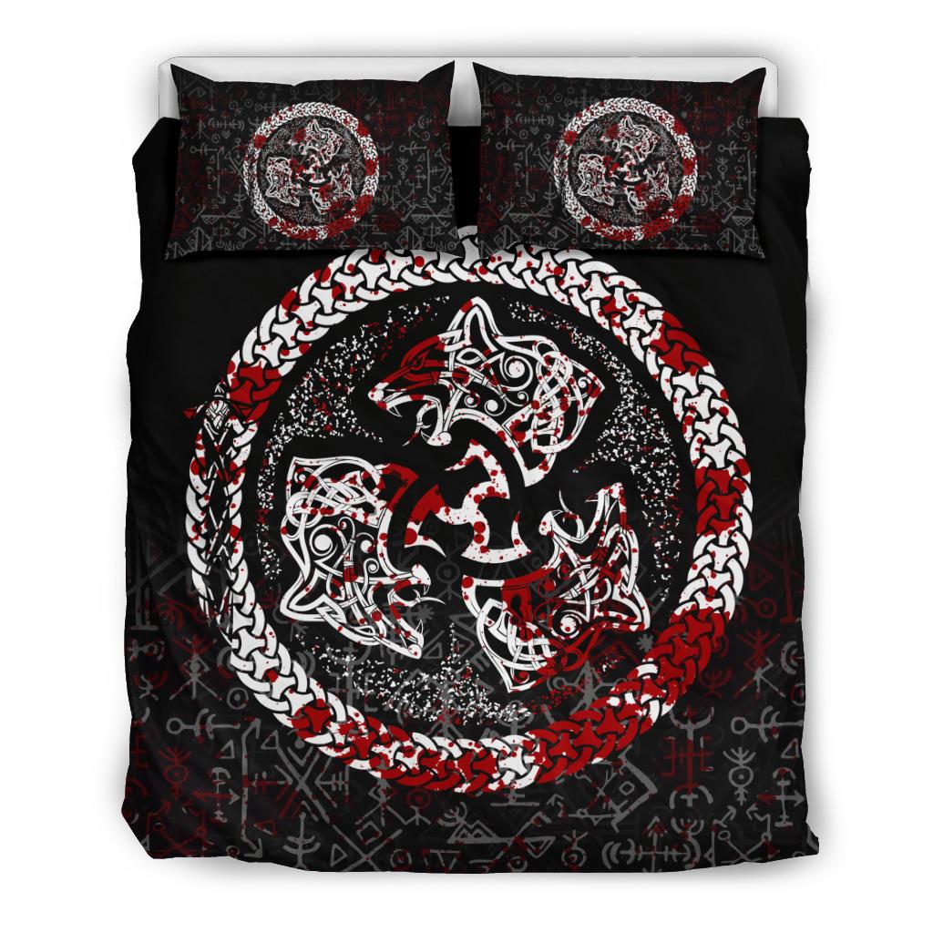 Viking Bedding Set Fierce Blood Wolf Symbol Of A Viking Nordic RLT12 - Wonder Print Shop