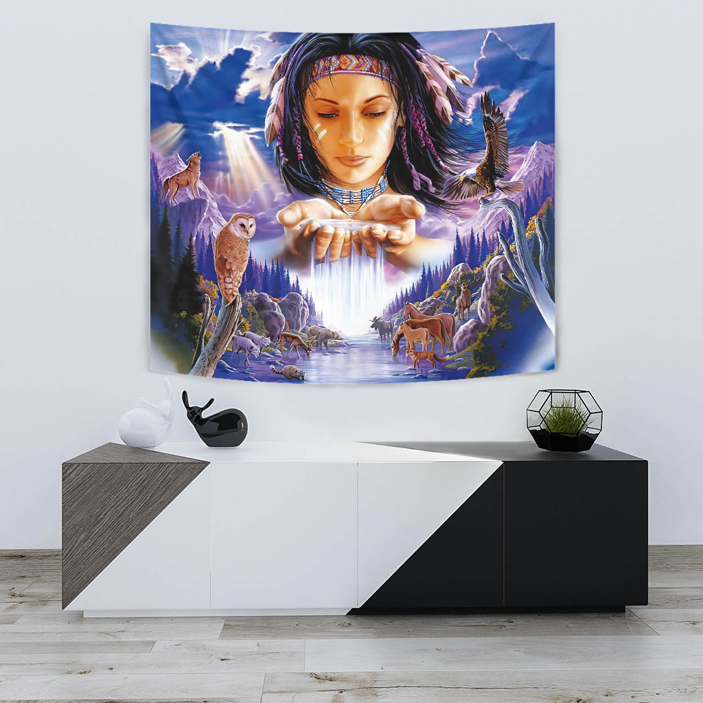 Native American Girl Tapestry LT10 - Wonder Print Shop