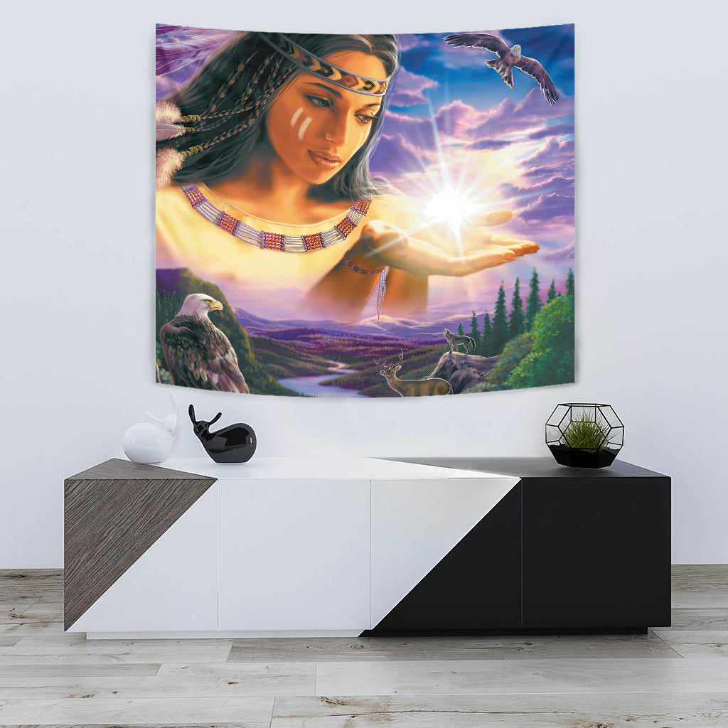 Native American Girl Tapestry LT10 - Wonder Print Shop