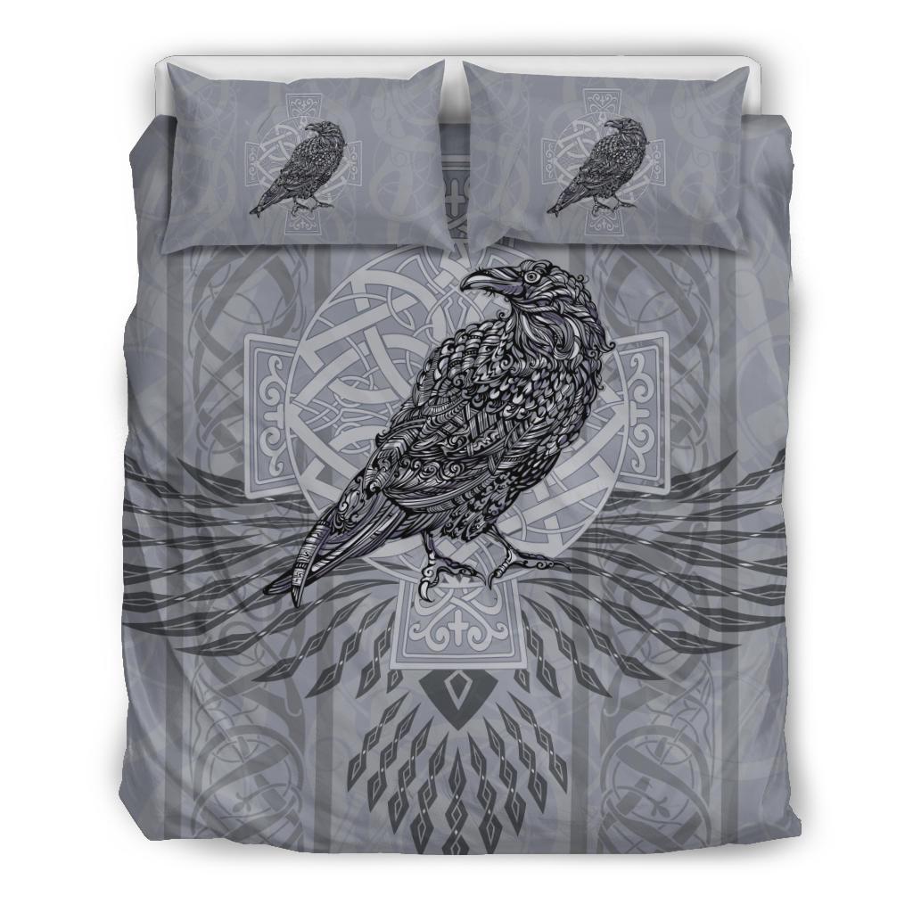 Viking Bedding Set Odin's Celtic Raven Scandinavian Tattoo RLT12 - Wonder Print Shop