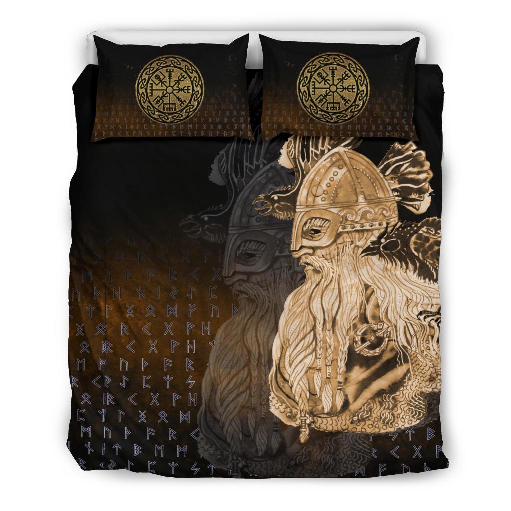 Viking Bedding Set Odin Raven Viking Gold RLT12 - Wonder Print Shop