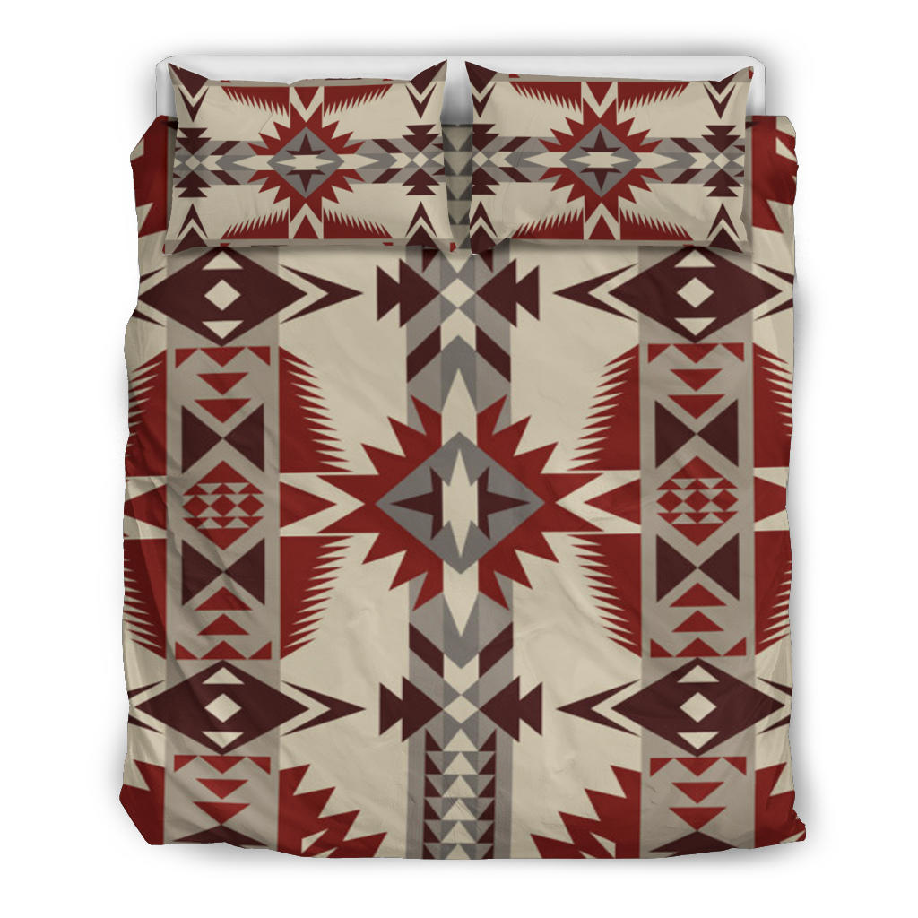 Native American Pattern Brown and Red Bedding Set LT10 - Wonder Print Shop