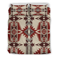 Native American Pattern Brown and Red Bedding Set LT10 - Wonder Print Shop
