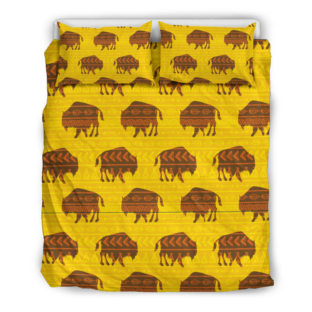 Native American Vector Bison Yellow Bedding Set LT10 - Wonder Print Shop