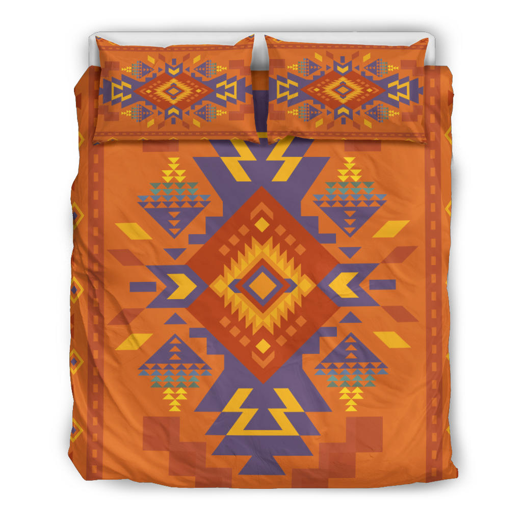 Orange Pattern Native American Bedding Set LT10 - Wonder Print Shop