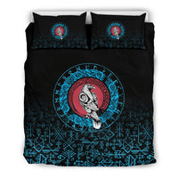 Viking Bedding Set Raven Celtic Cyan RLT12 - Wonder Print Shop