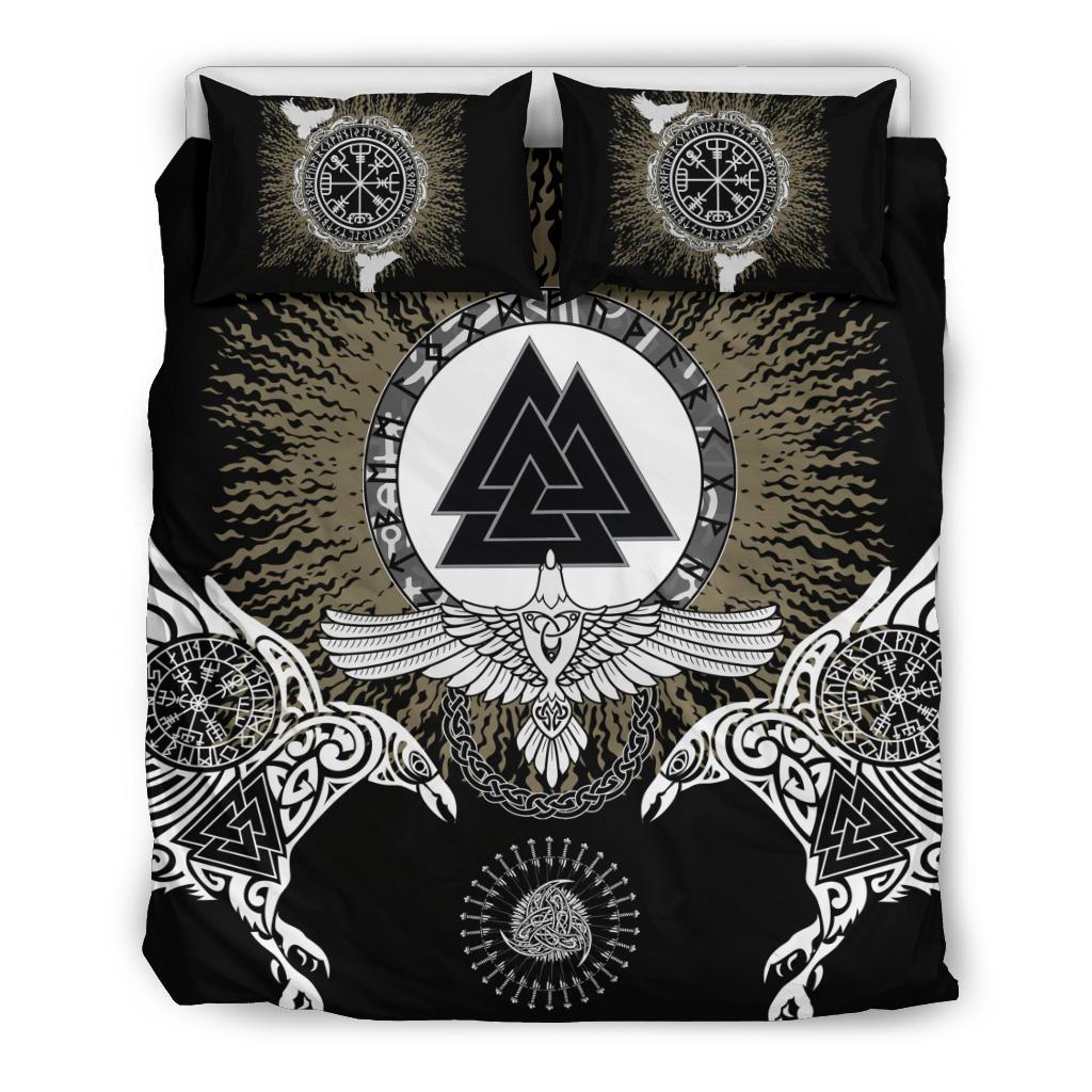 Viking Bedding Set Raven, Valknut and Vegvisir RLT12 - Wonder Print Shop