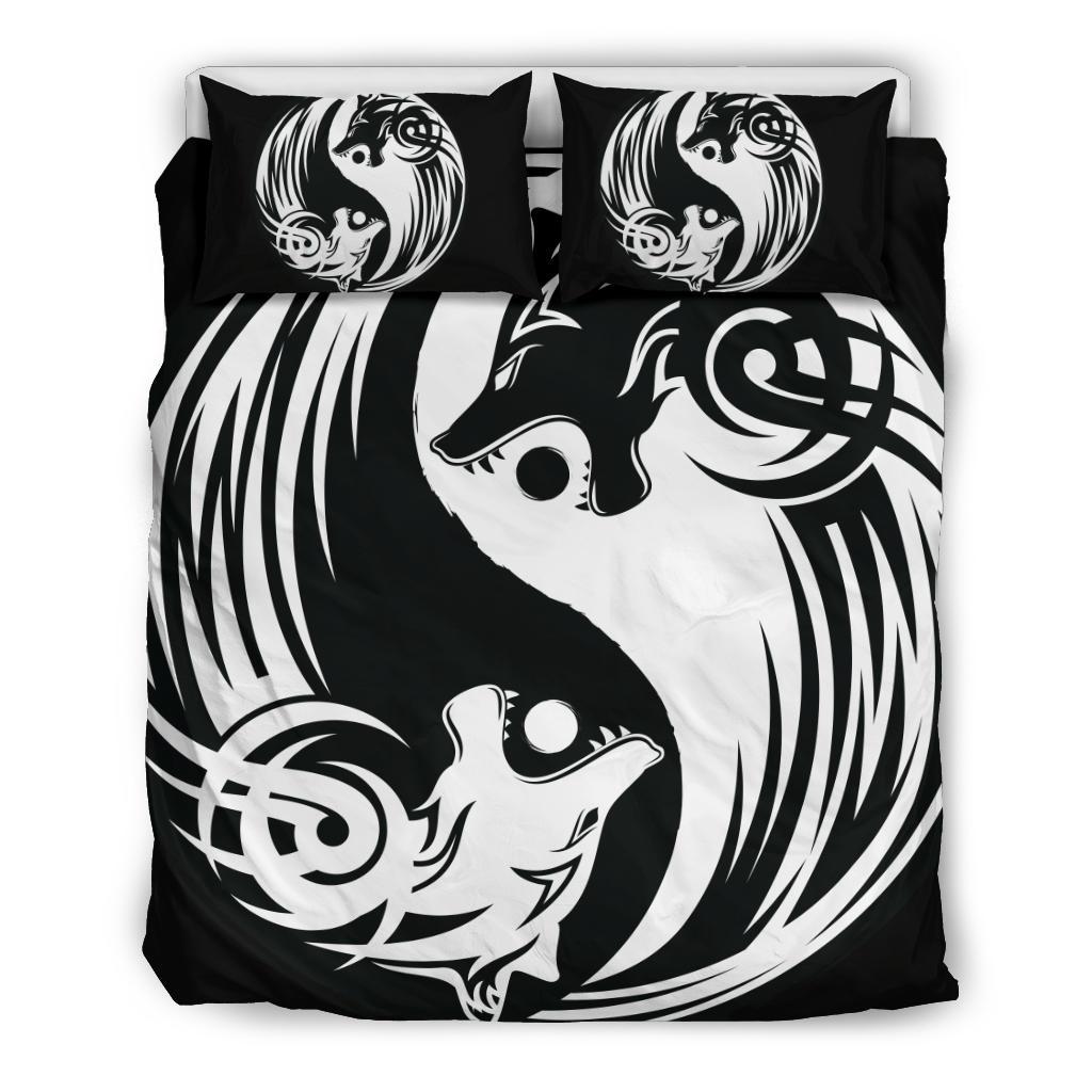 Viking Bedding Set Ying Yang Wolf RLT12 - Wonder Print Shop