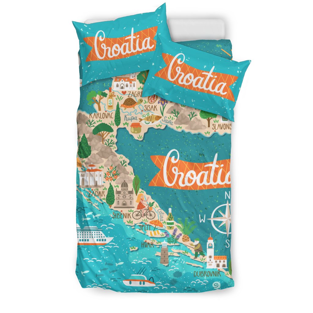 Croatia Bedding Set Croatian Symbol Bedding Set - Wonder Print Shop