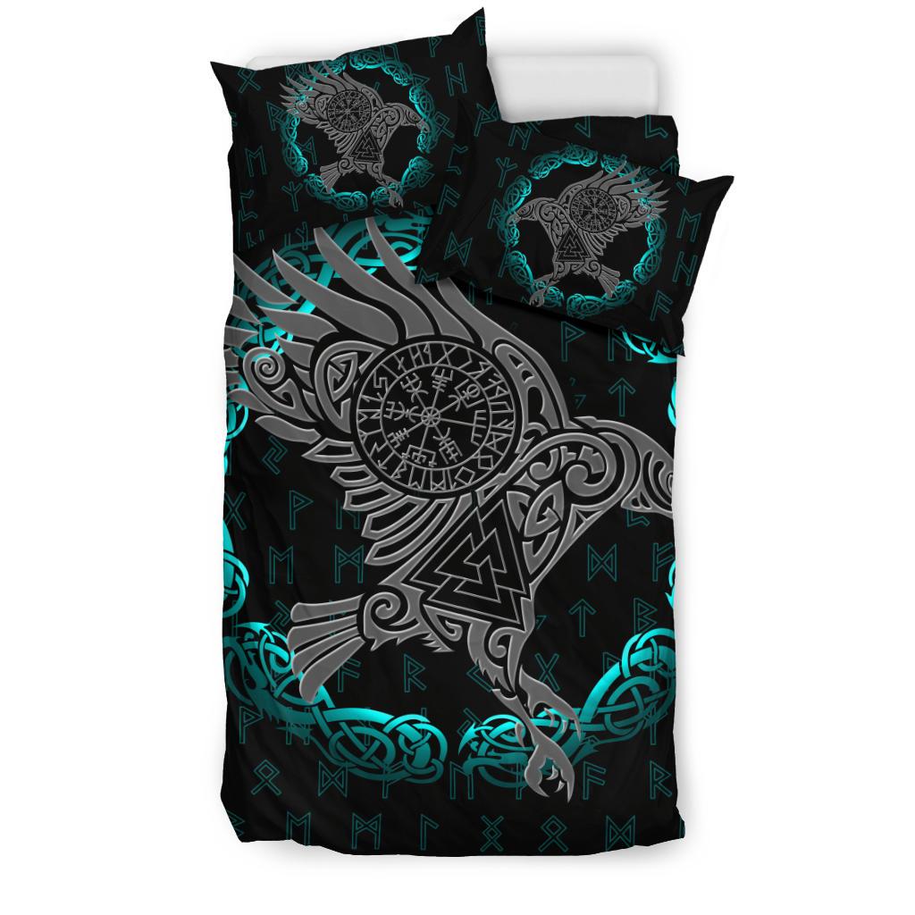 Viking The Raven Of Odin Tattoo Bedding Set RLT12 - Wonder Print Shop