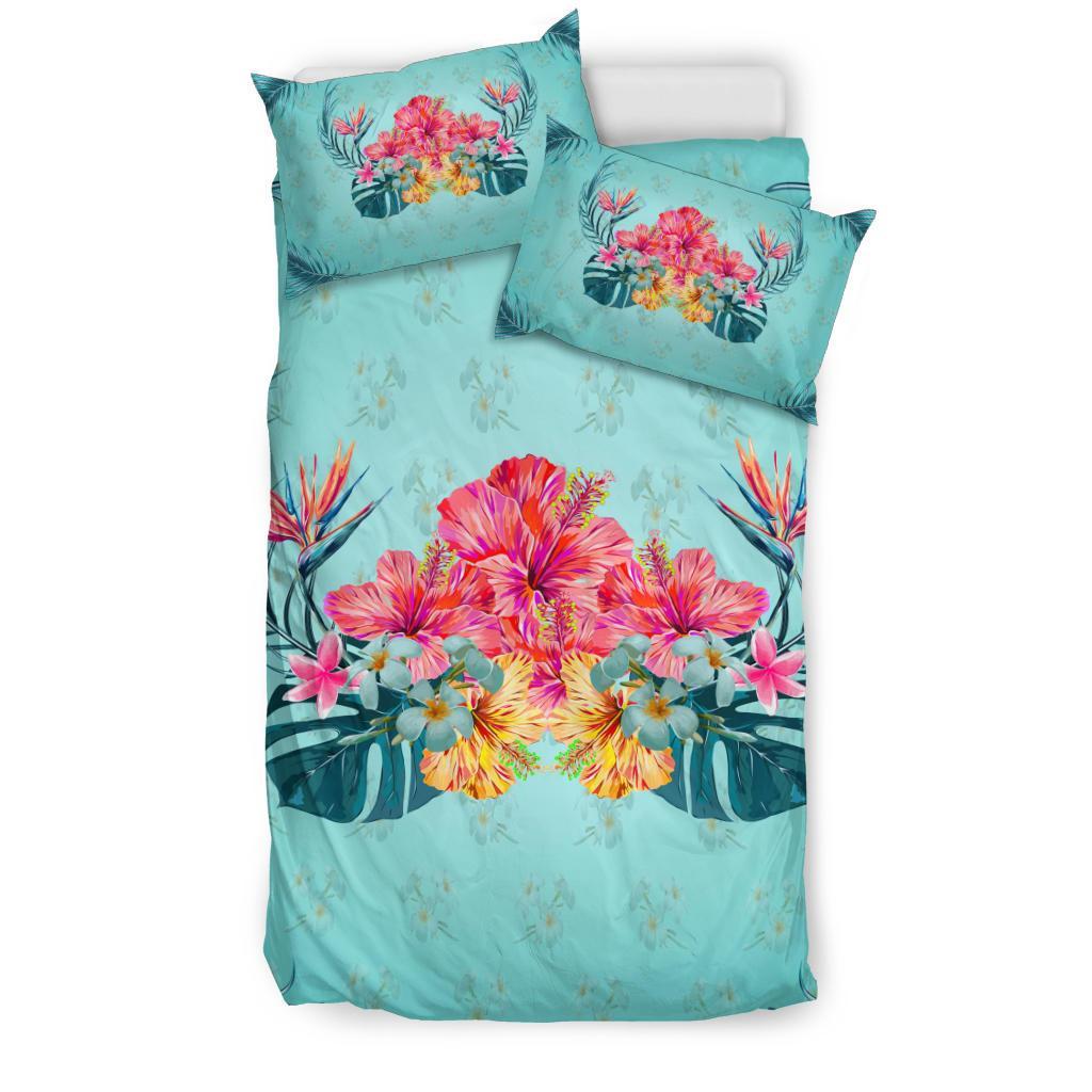Hawaiian Tropical Strelitzia Hibiscus Plumeria Centre Bedding Set - Wonder Print Shop