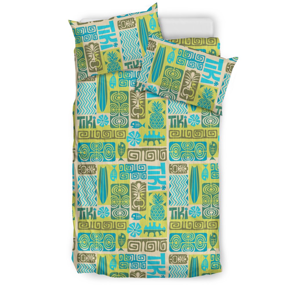 Hawaii Seamless Exotic Tiki Pattern Bedding Set - Wonder Print Shop
