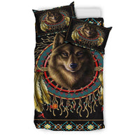 Wolf Dreamcatcher Native American Bedding Set LT10 - Wonder Print Shop