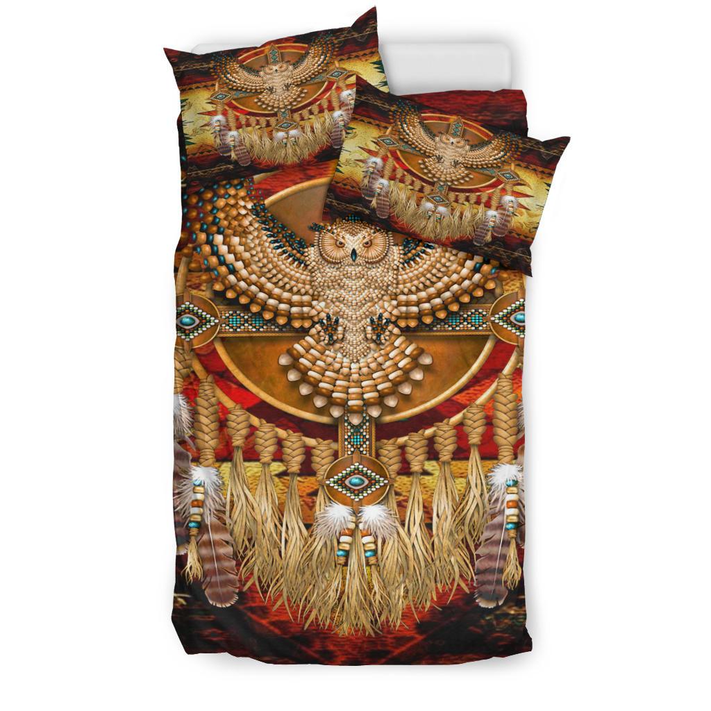 Golden Owl Dreamcatcher Native American Bedding Set LT10 - Wonder Print Shop