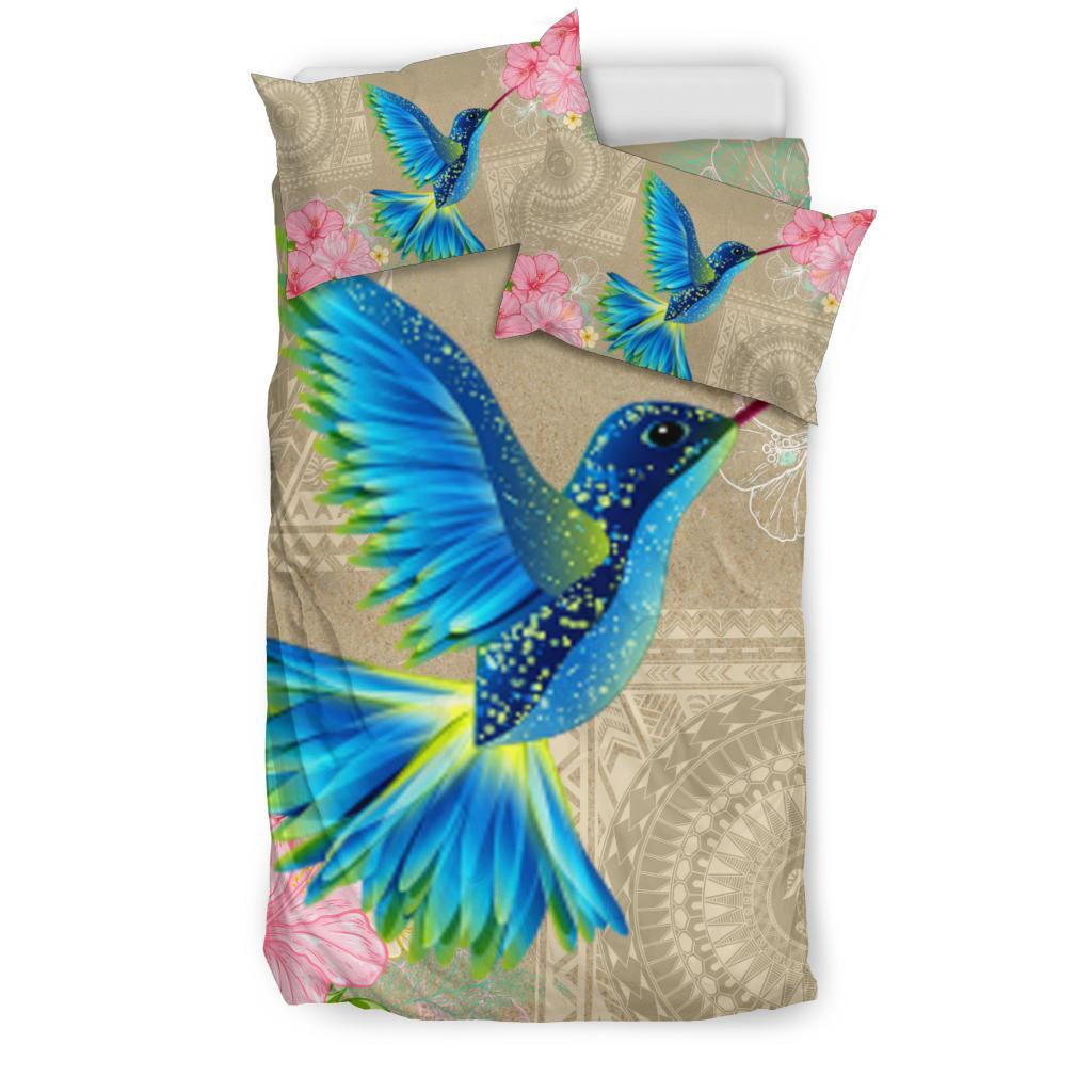 Hawaiian Bedding Set - Hawaii Humming Bird Hibiscus Polynesian Bedding Set - Wonder Print Shop