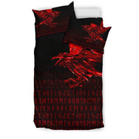 Viking Bedding Set The Raven Of Odin Rune, Red RLT12 - Wonder Print Shop
