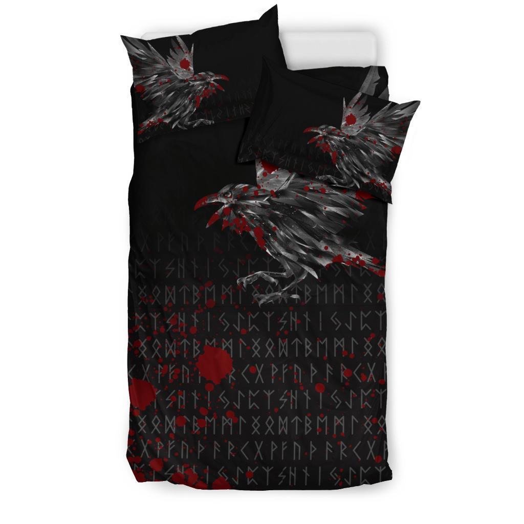 Viking Bedding Set The Raven Of Odin Rune Blood RLT12 - Wonder Print Shop