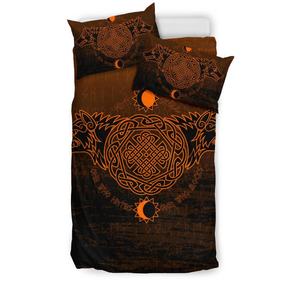 Viking Bedding Set, Skoll and Hati Orange RLT12 - Wonder Print Shop