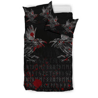 Viking Bedding Set Odin Huginn and Muninn Rune Blood RLT12 - Wonder Print Shop