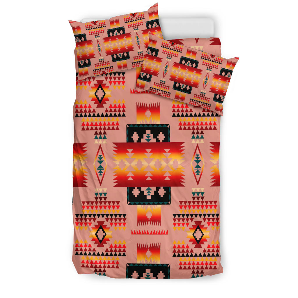 Tan Tribe Pattern Native American Bedding Set LT10 - Wonder Print Shop