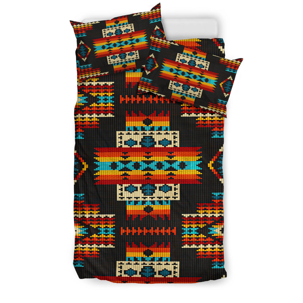 Black Pattern Native American Bedding Set LT10 - Wonder Print Shop