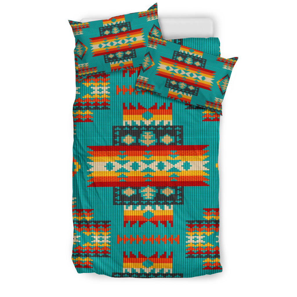 Blue Pattern Native American Bedding Set LT10 - Wonder Print Shop
