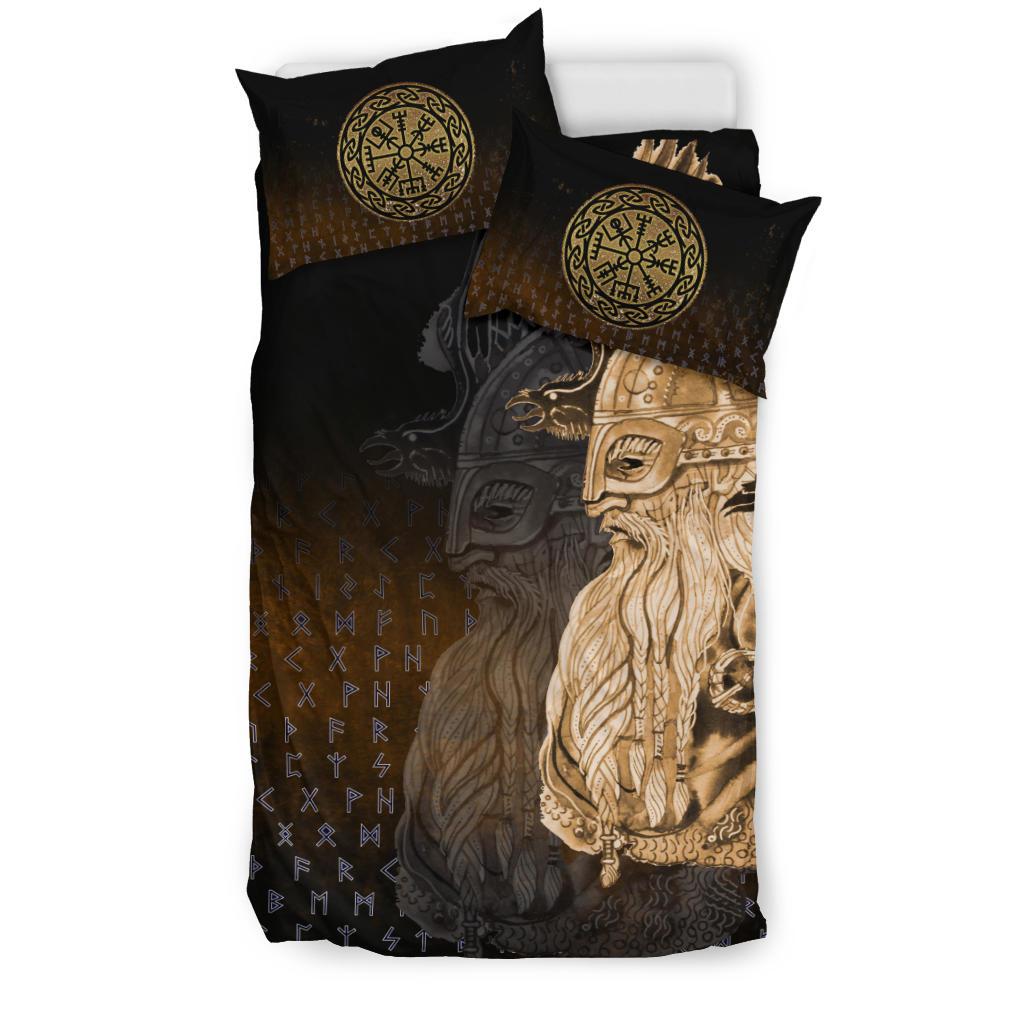 Viking Bedding Set Odin Raven Viking Gold RLT12 - Wonder Print Shop