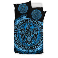 Viking Bedding Set Raven Celtic Cyan RLT12 - Wonder Print Shop