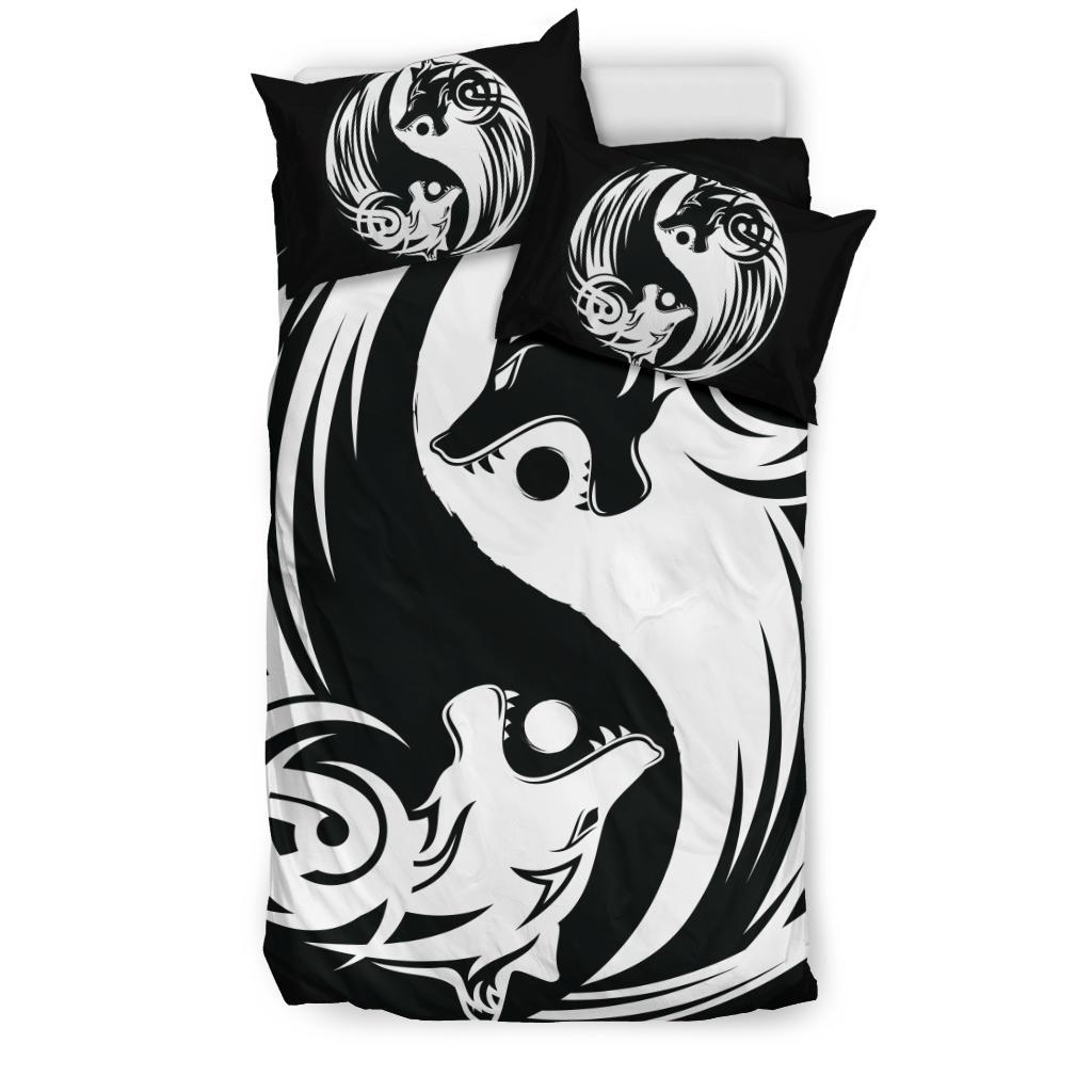 Viking Bedding Set Ying Yang Wolf RLT12 - Wonder Print Shop