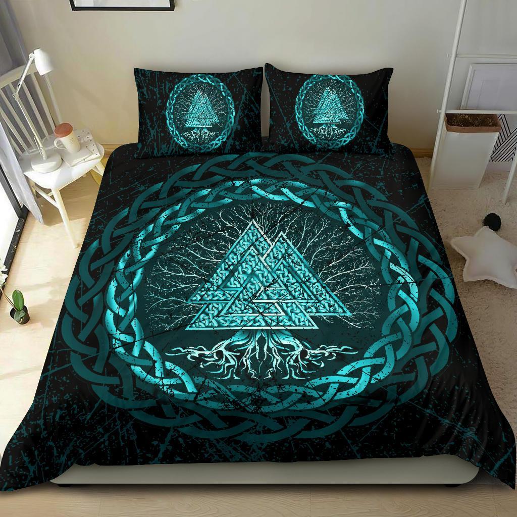 Viking Bedding Set, Celtic and Valknut and Tree Of Life Yggrdrasil RLT12 - Wonder Print Shop