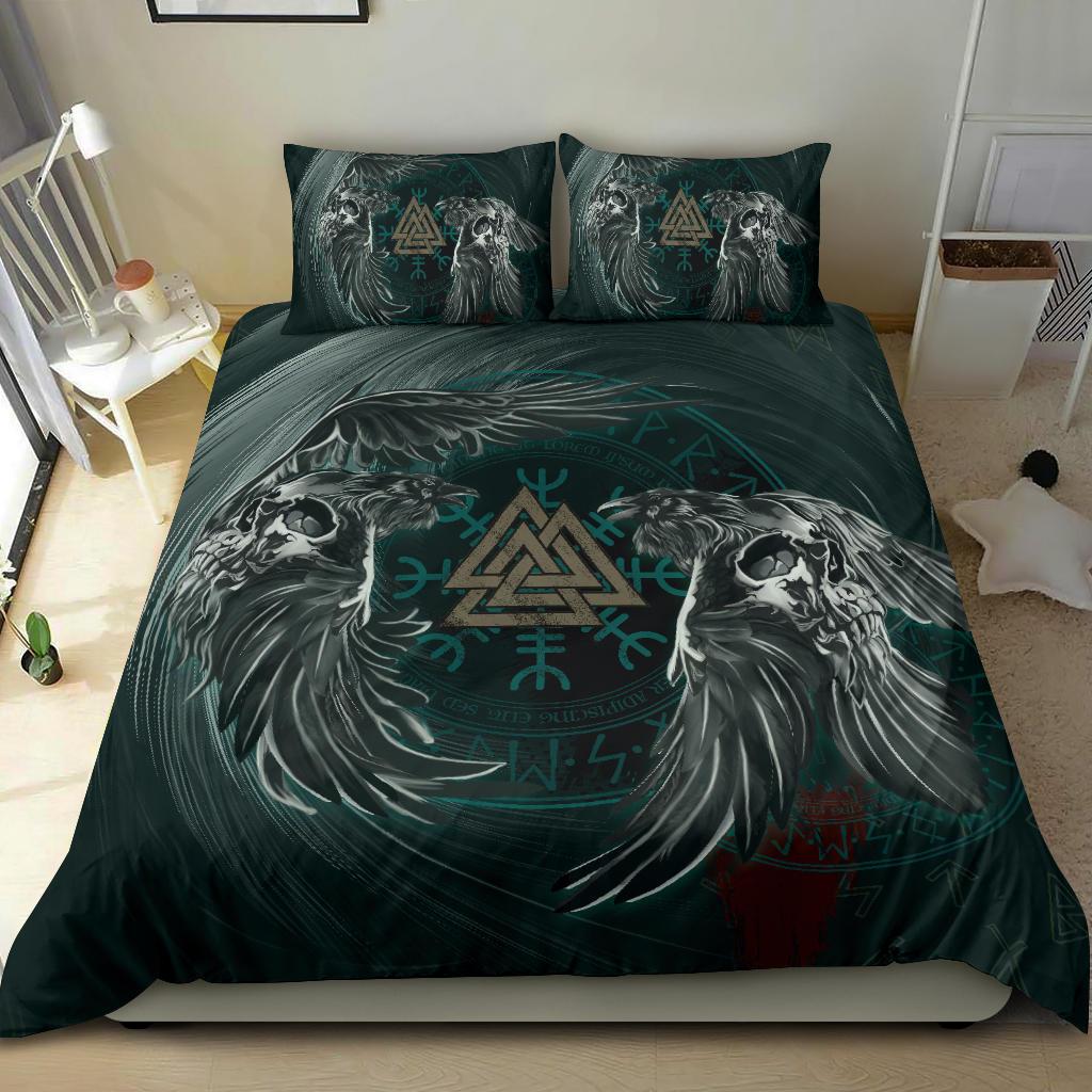 Viking Bedding Set, Ravens Skull Tattoo 9 RLT12 - Wonder Print Shop