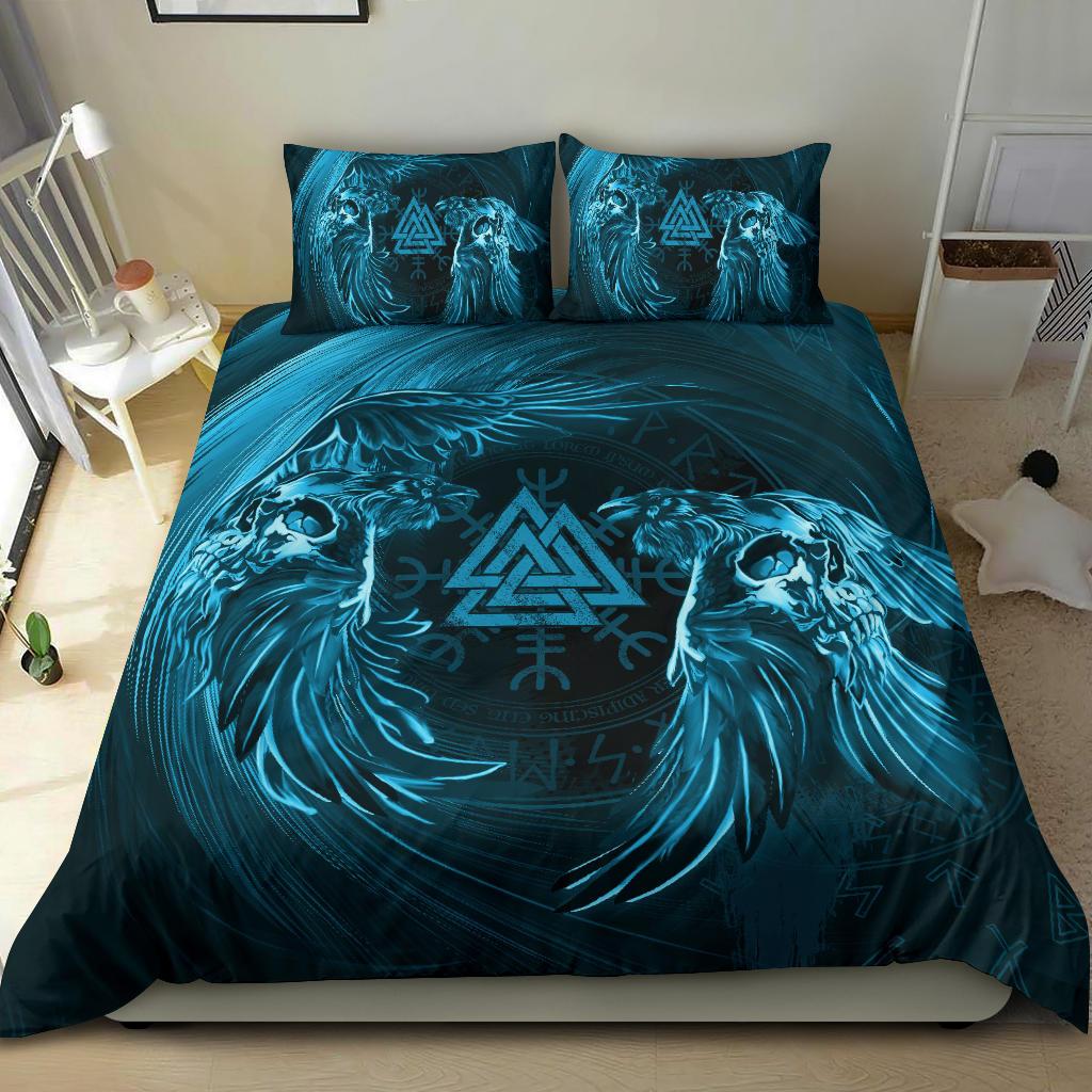 Viking Bedding Set, Ravens Skull Tattoo 9 RLT12 - Wonder Print Shop