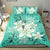 Hawaiian Plumeria Polynesian Bedding Set - Turquoise - Wonder Print Shop