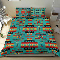 Blue Native Tribes Pattern Native American Bedding Set LT10 - Wonder Print Shop