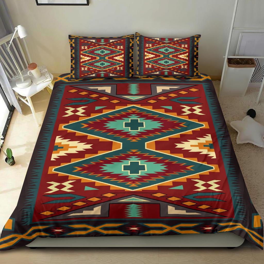 Red Pattern Native American Bedding Set LT10 - Wonder Print Shop