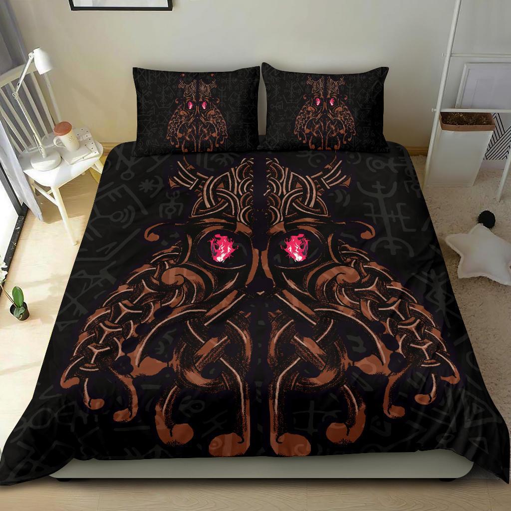 Viking Bedding Set, Odin God Furthark Tattoo Special RLT12 - Wonder Print Shop