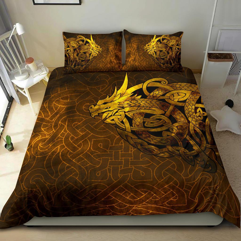 Viking Bedding Set Celtic Dragon Tattoo RLT12 - Wonder Print Shop