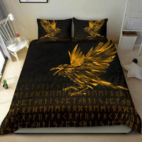Viking Bedding Set The Raven Of Odin Rune, Gold RLT12 - Wonder Print Shop