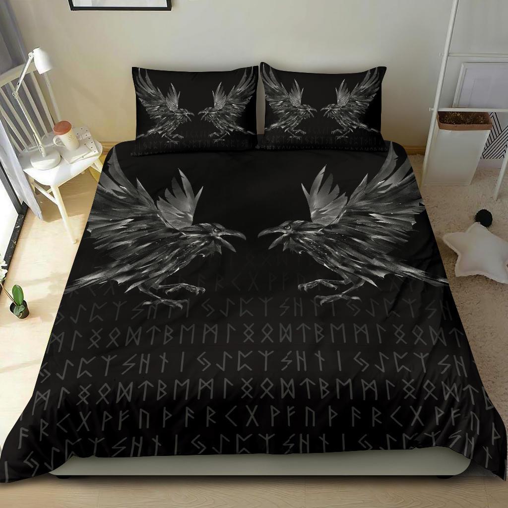 Viking Bedding Set Odin Huginn and Muninn Rune RLT12 - Wonder Print Shop